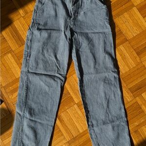 Striped Navy and White Jeans